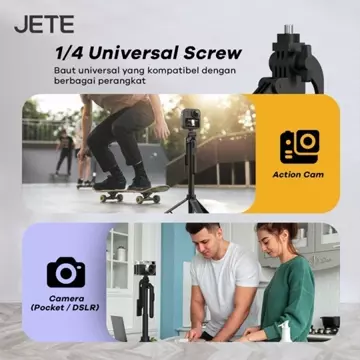 Tripod JETE H15 Tongsis Bluetooth Selfie Stick HP With Remote Garansi Resmi 2 Tahun