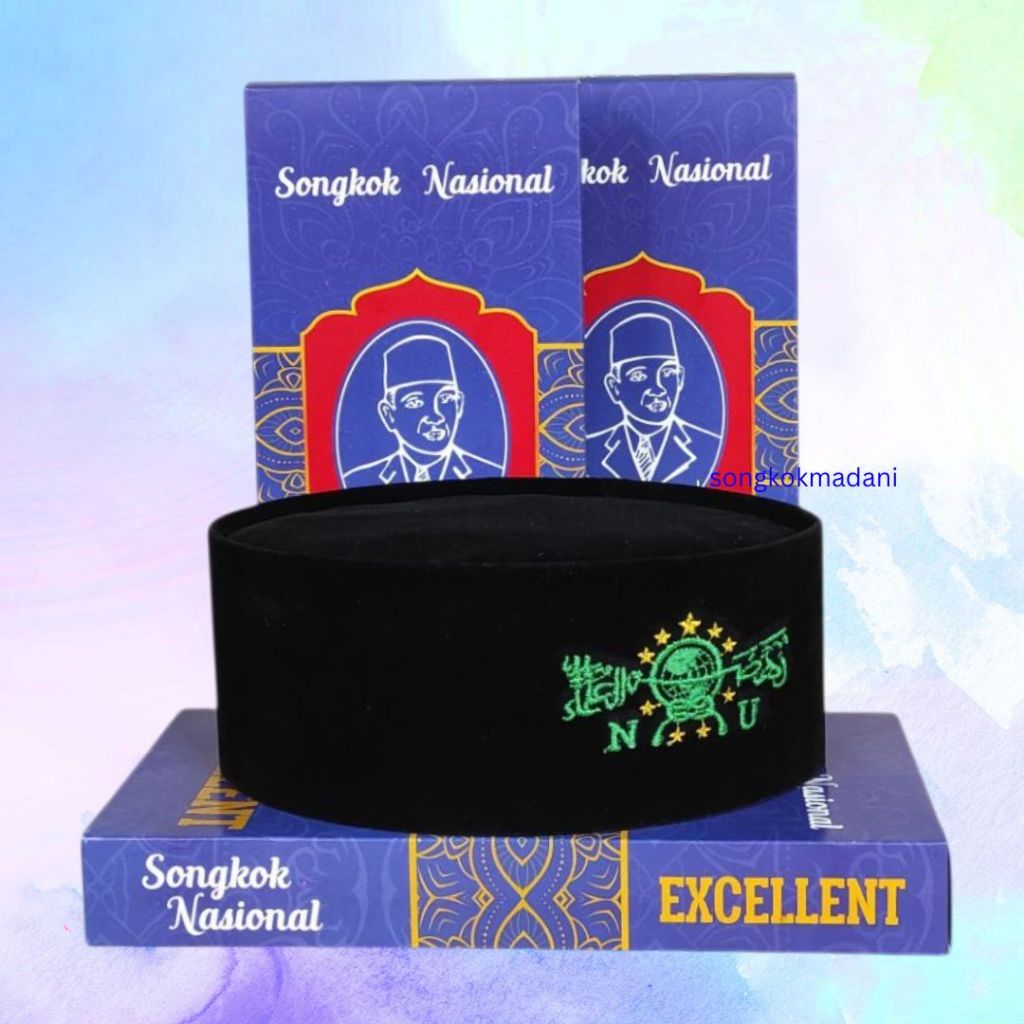 Jual PECI NU GROSIR Songkok Tinggi 9 cm Hijau Emas Merah Putih Hitam ...