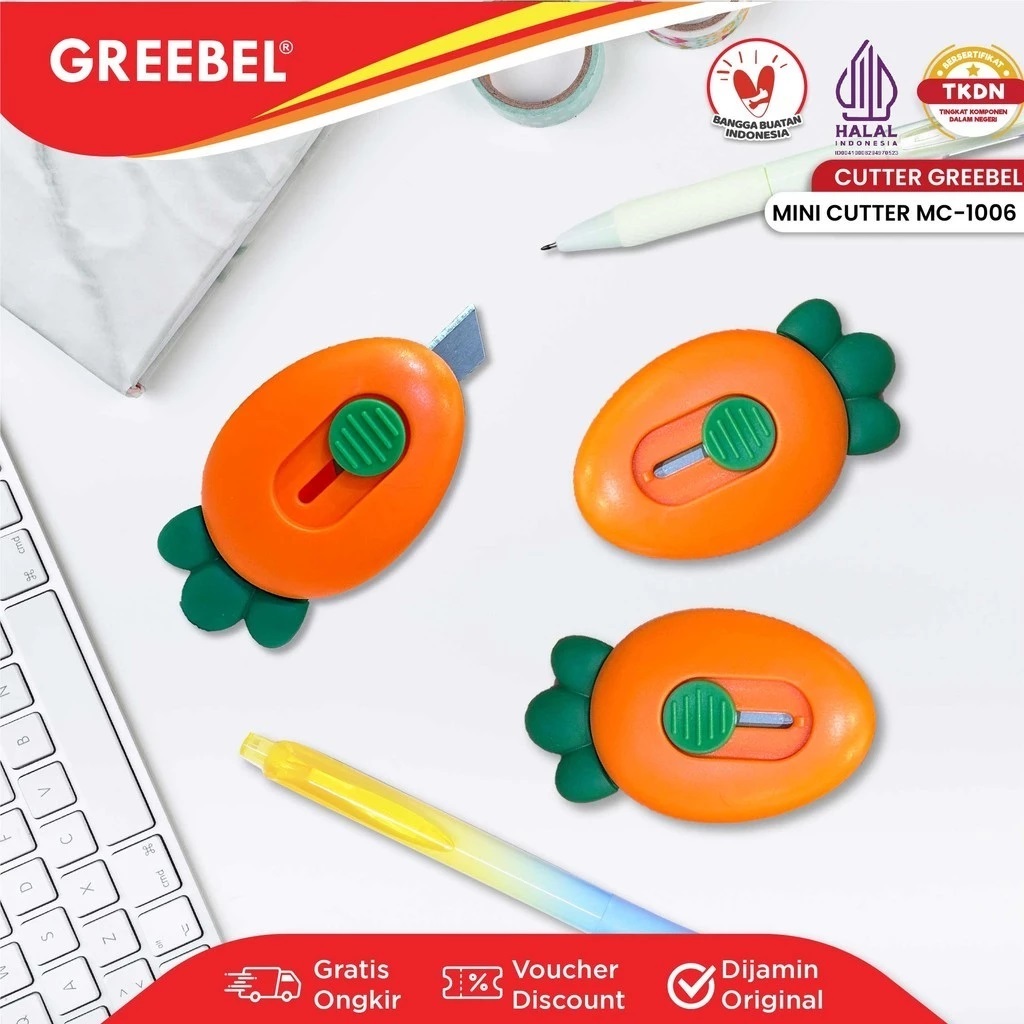 Jual GREEBEL Mini Cutter MC- 1006 (1Pcs) / Kater Lucu / Cuter karakter ...