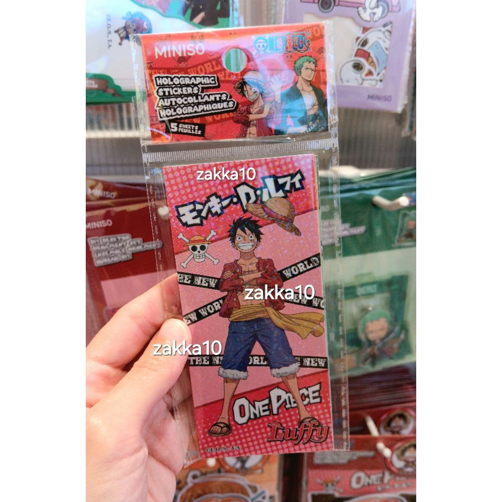 Jual Miniso One Piece Holographic Stickers Autocollants | Stiker Anime ...