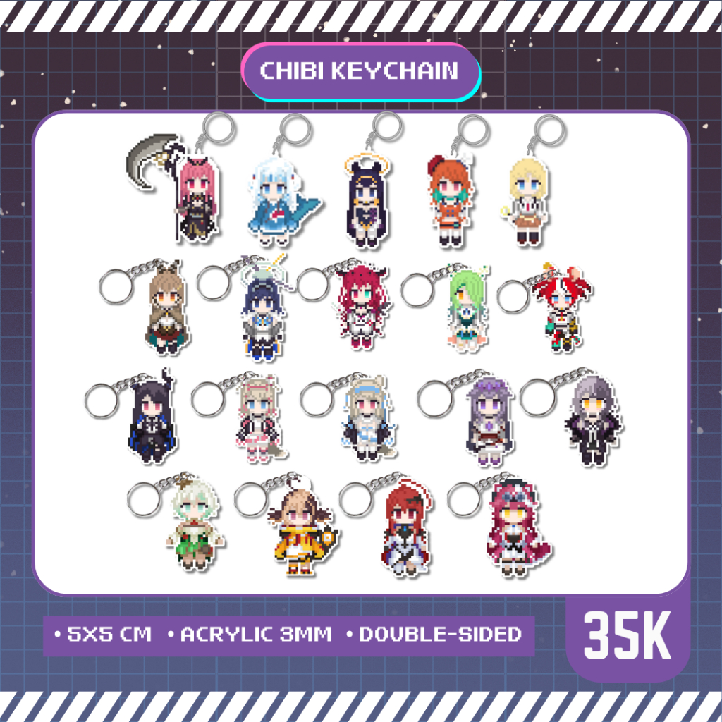 Jual Chibi Keychain Acrylic HOLOLIVE ENGLISH VTUBER Calliope Gura Ina ...