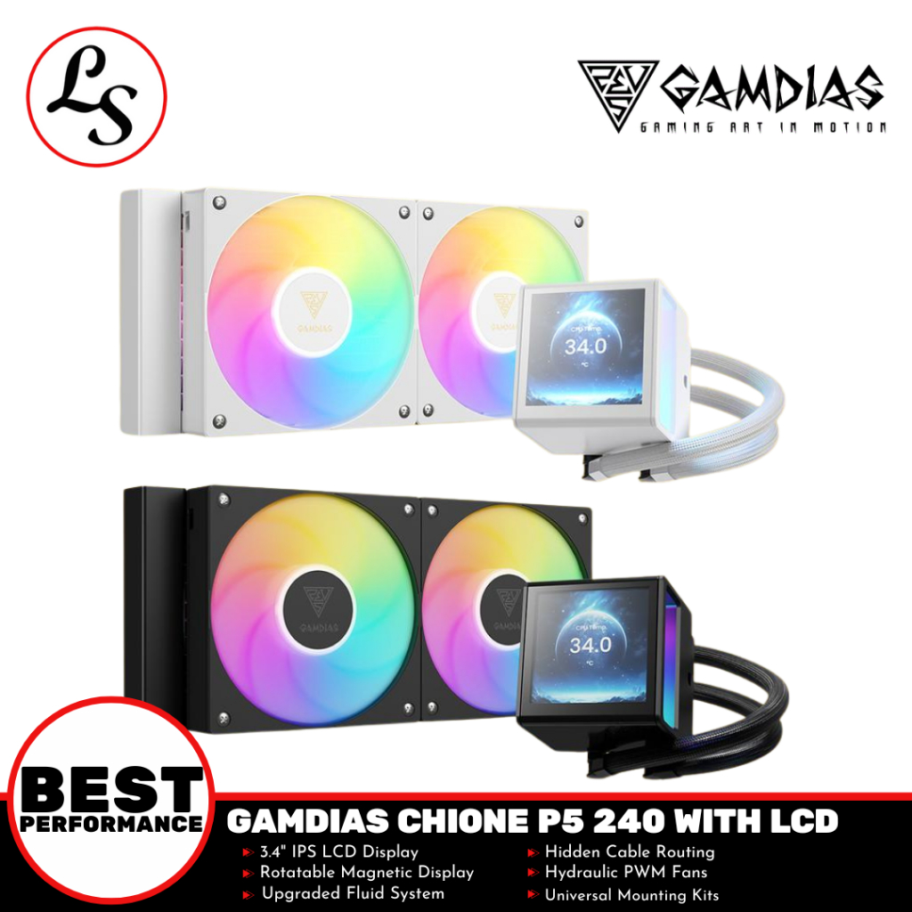 Jual GAMDIAS CPU COOLER Chione P5 240 ARGB AIO Liquid CPU Cooler with ...