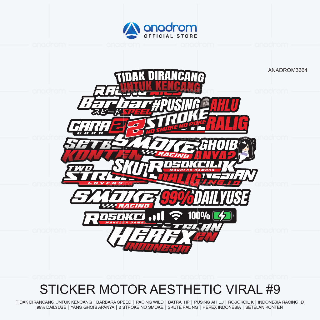 Jual Stiker Motor Viral #09 | TIDAK DIRANCANG UNTUK KENCANG | BARBARA ...