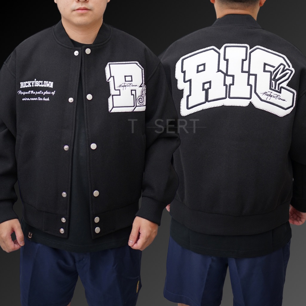 Jual Ric Ricky Is Clown Classic Logo Embroidery Varsity Black Original ...