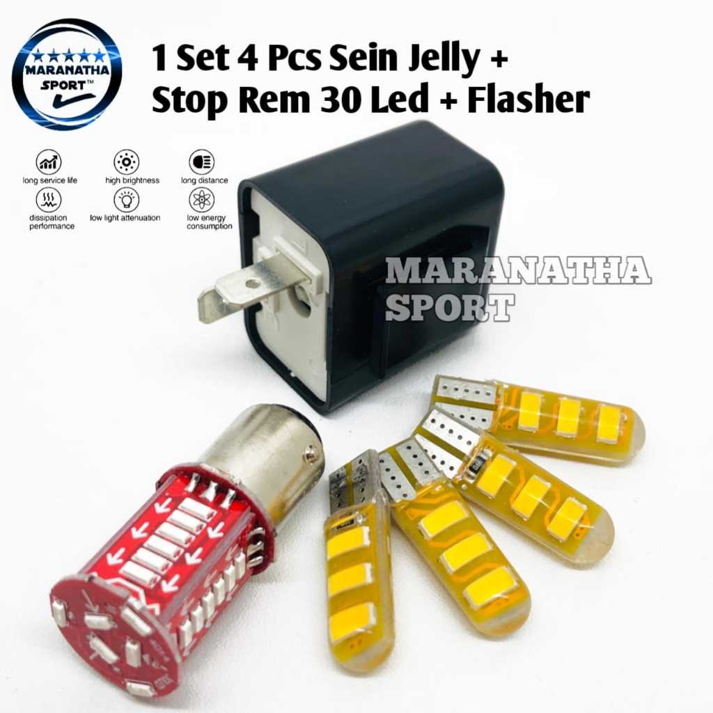 Jual 1 Set 4 Pcs Sein Jelly Plus Stop Rem 30 Led Running Plus Flasher ...
