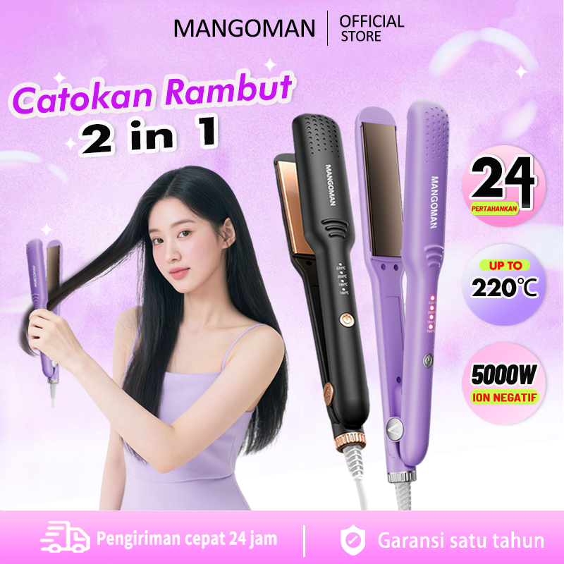 Jual MANGOMAN Catokan Rambut Lurus Tahan Lama 2 In 1 Catokan Rambut ...
