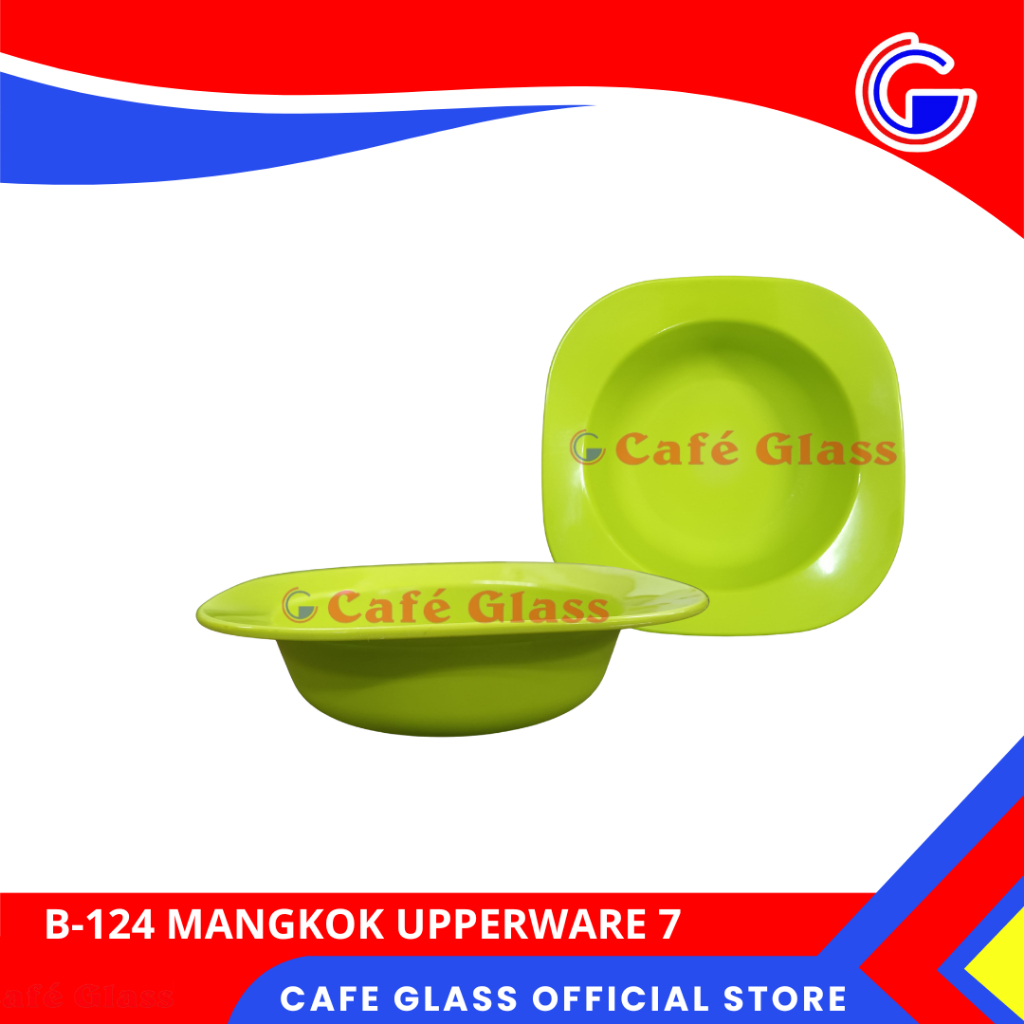 Mangkok Segi Plastik Hijau / Mangkok Bubur Bayi / Mangkok 7 Upperware Plastik