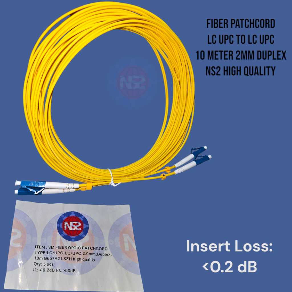 Jual patchcord 10 meter lc to lc duplex single mode G657A2 NS2 high ...