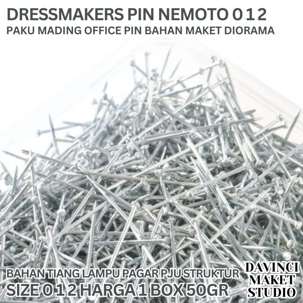 Jual (Box) Paku Pin Kecil Jarum Mading Size 0 1 2 Bahan Maket Miniatur ...