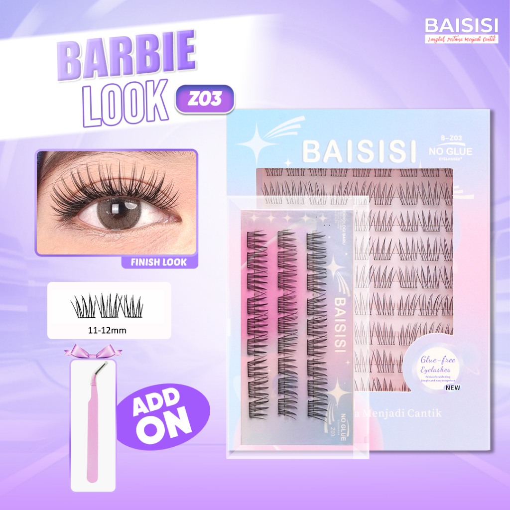 Jual [TANPA LEM] BAISISI Bulu Mata Palsu Z03 Bulumata Barbie Eyelash ...