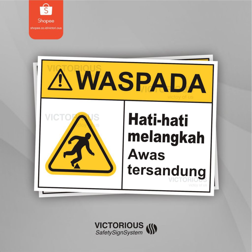 Jual Sticker Safety K3 Waspada Hati-hati Melangkah Awas Tersandung ...