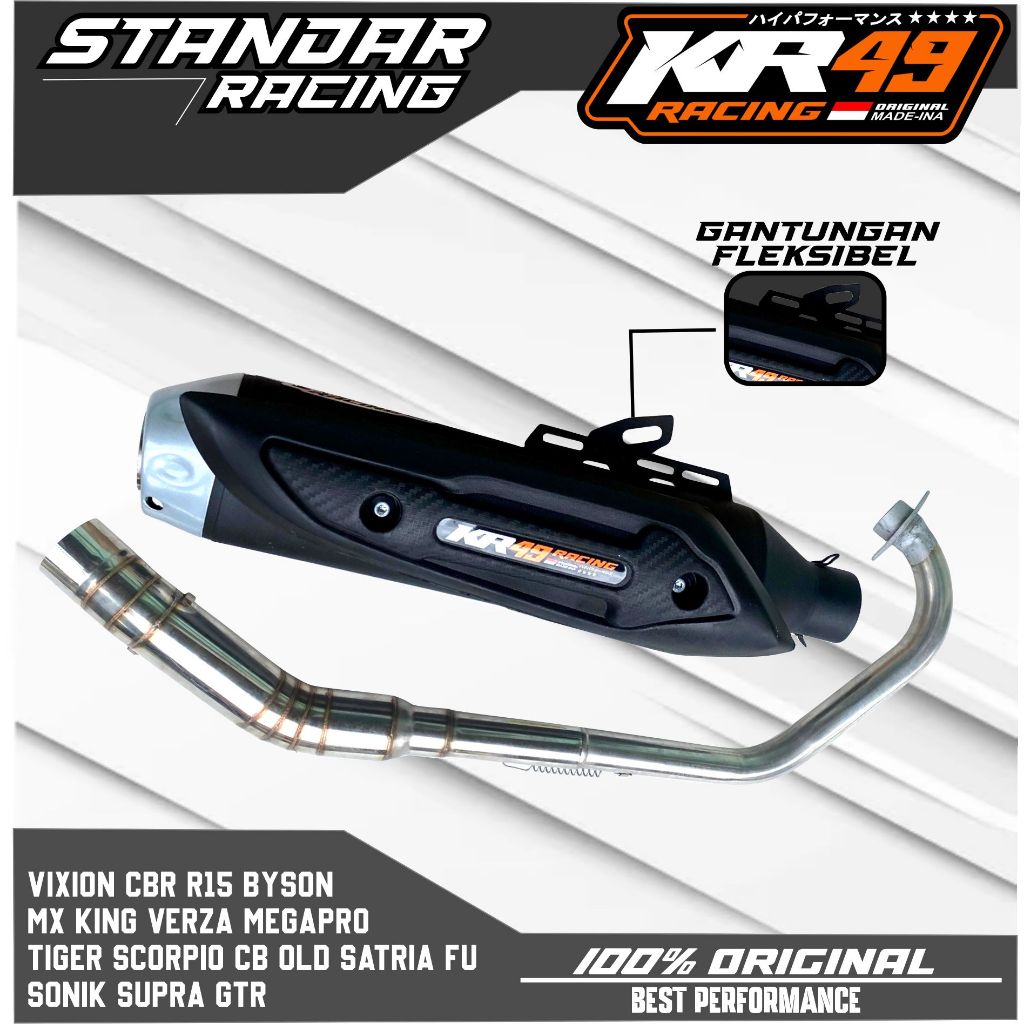 Jual NEW!!! Knalpot standar racing ORIGINAL KR49 untuk Vixion Old CBR ...