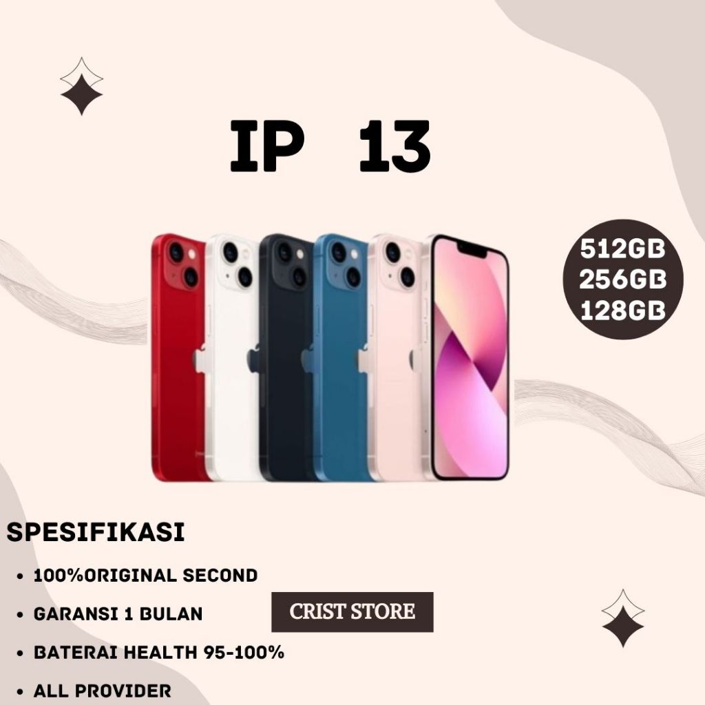 Jual IP 13&14 128GB/256GB/512GB MULUS NO MINUS SECOND ORIGINAL 100% ...