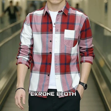 Kemeja Flanel Pria Lengan Panjang Unisex Motif Kotak Bahan Flanel Import Exrone