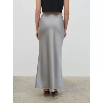 Rok Satin A Line Rok Satin Reine V2 90CM 100CM Satin Long Skirt Rok Satin Panjang S Sampai 3XL