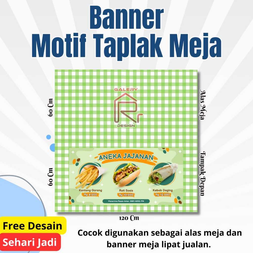 Jual (SEHARI JADI) SPANDUK/BANNER TAPLAK MEJA / BANNER TAPLAK MEJA ...