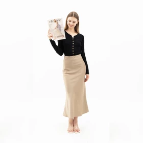 Risna Hn Rok Satin Reine 95CM Satin Long Skirt Rok Satin Panjang M Sampai XL