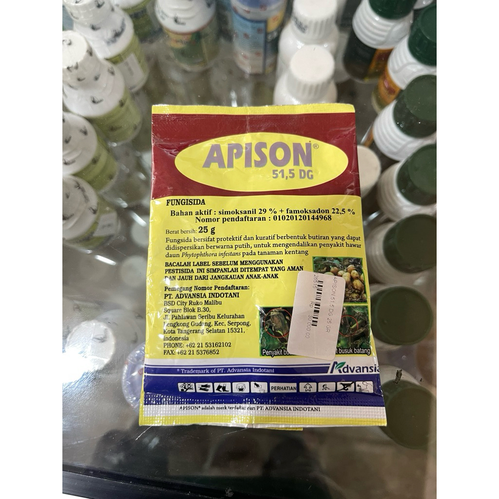 Jual APISON 51,5 DG 25 GR FUNGISIDA UNTUK BUSUK DAUN ,BUSUK BATANG ...