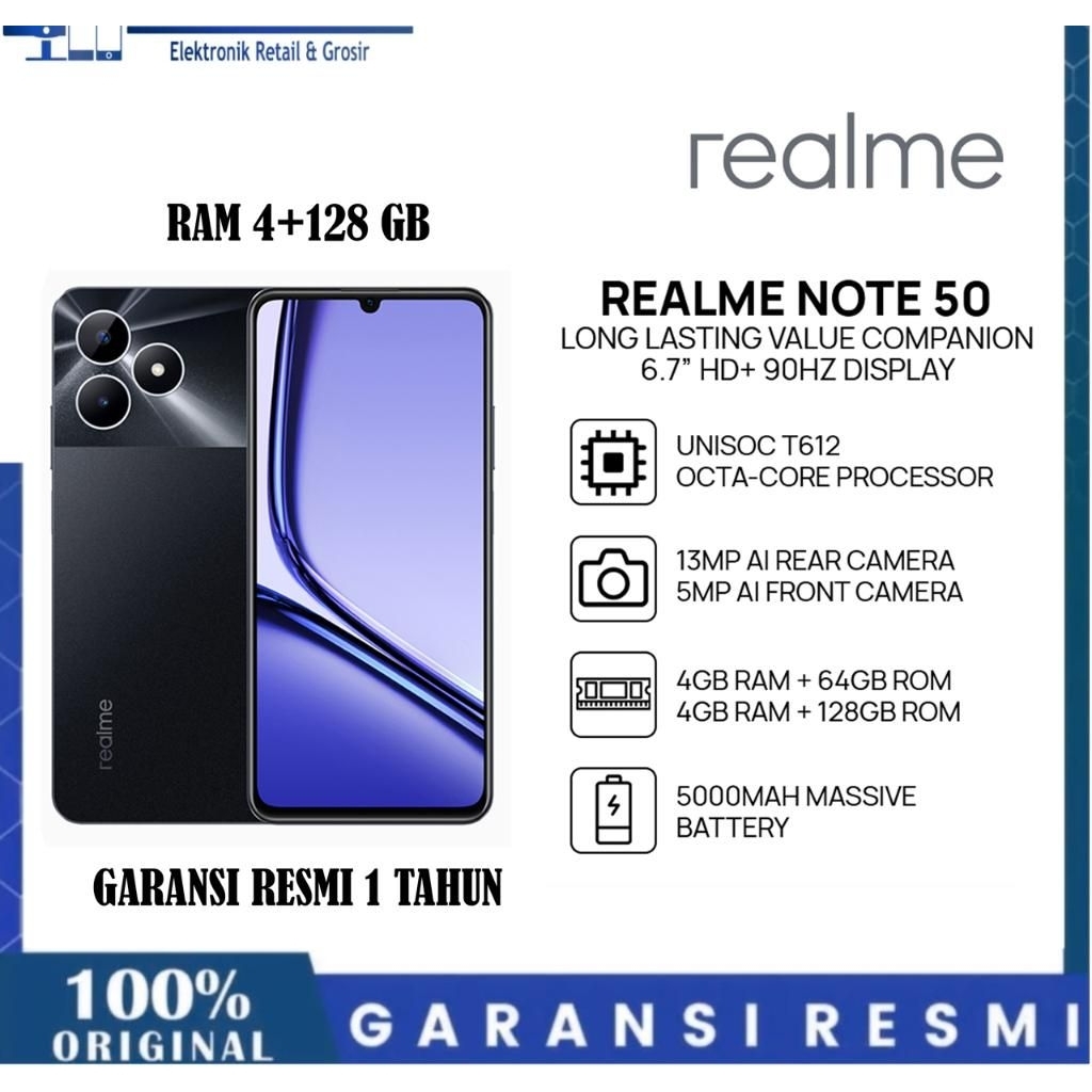 Jual Realme Note 50 Ram 4/128 90Hz Display Garansi Resmi 1 Tahun ...