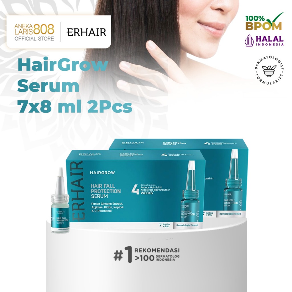 Jual Serum Penumbuh Rambut ERHA ERHAIR Hairgrow Serum 7x8 ml 2 Box ...