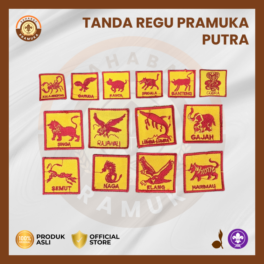 Jual TANDA REGU PRAMUKA PUTRA LENGKAP FULL BORDIR | TANDA REGU PRAMUKA ...
