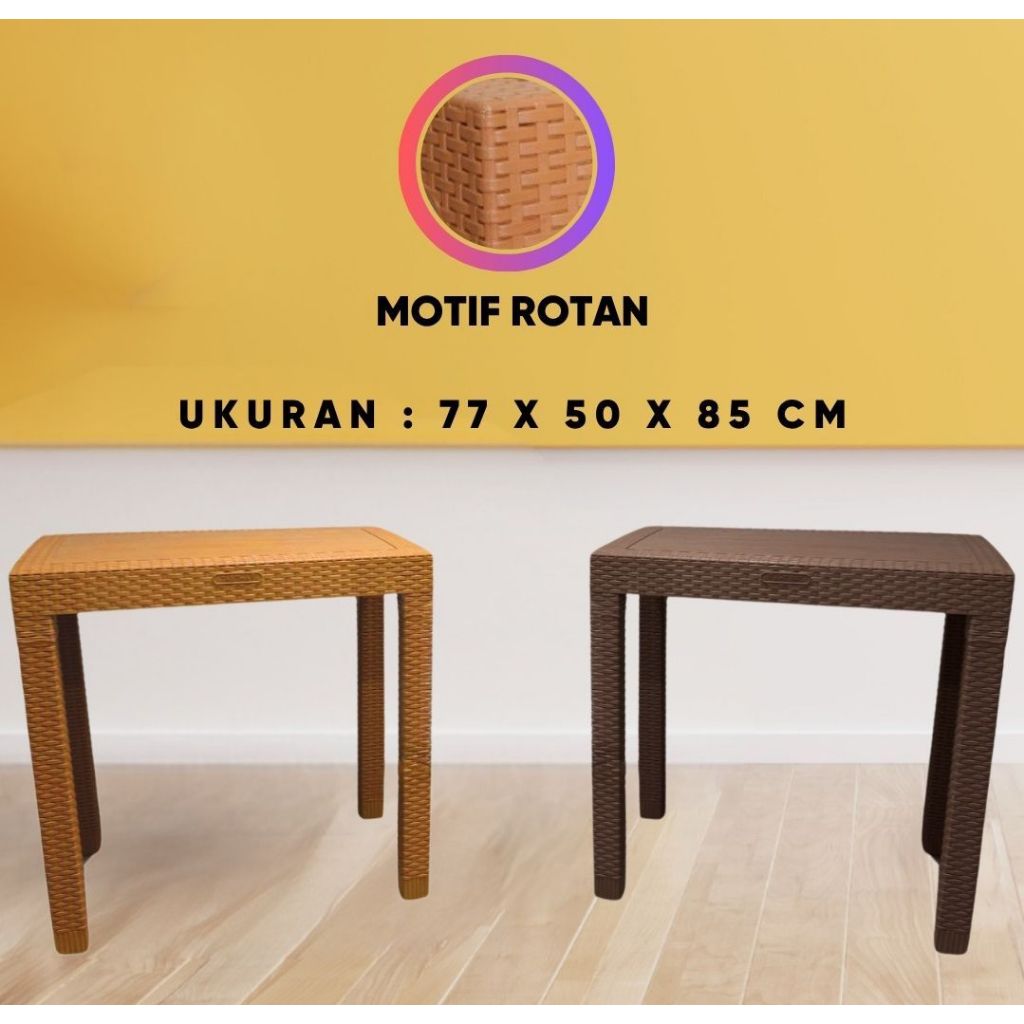 Jual MEJA MAKAN ROTAN TABITHA - MEJA CAFE - MEJA PLASTIK | Shopee Indonesia
