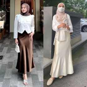 Rok Satin Silk Premium Mermaid Skirt Rok Wanita Rok Panjang