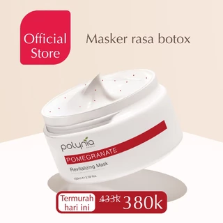 POLYNIA | Pomegranate Revitalizing Face Mask | Masker Anti Aging | Pudarkan Kerutan & Garis Halus | Samarkan Flek Hitam | BPOM