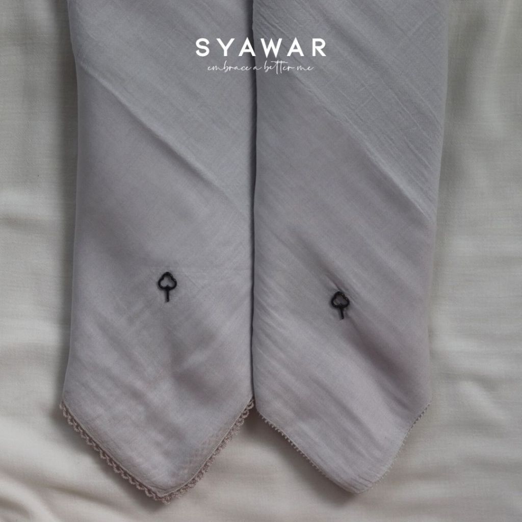 SYAWAR Elara Square Syari Embroidery Hijab Segiempat Zuma Voal Miracle 140x140