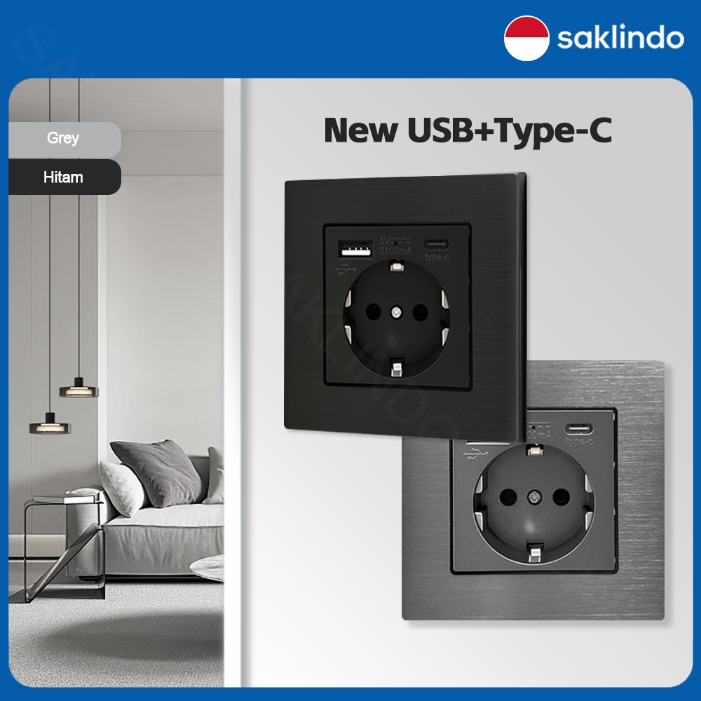 Jual Saklindo Stopkontak Soket Listrik Colokan USB Stop Kontak 3 lubang ...