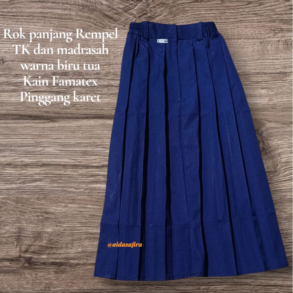 Jual (KAIN FAMATEX) ROK BIRU TUA/ROK PANJANG BIRU TUA/ROK TK/ROK ...