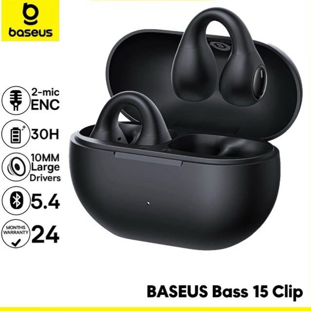 Jual Baseus TWS Bass 15 Clip Open-Ear OWS Earphones Headset Bluetooth 5 ...