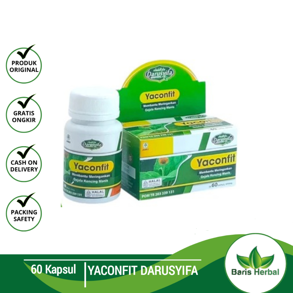 Kapsul Yaconfit Darusyifa | Ekstrak Daun Insulin Diabetes Darusyifa Isi 60 Kapsul