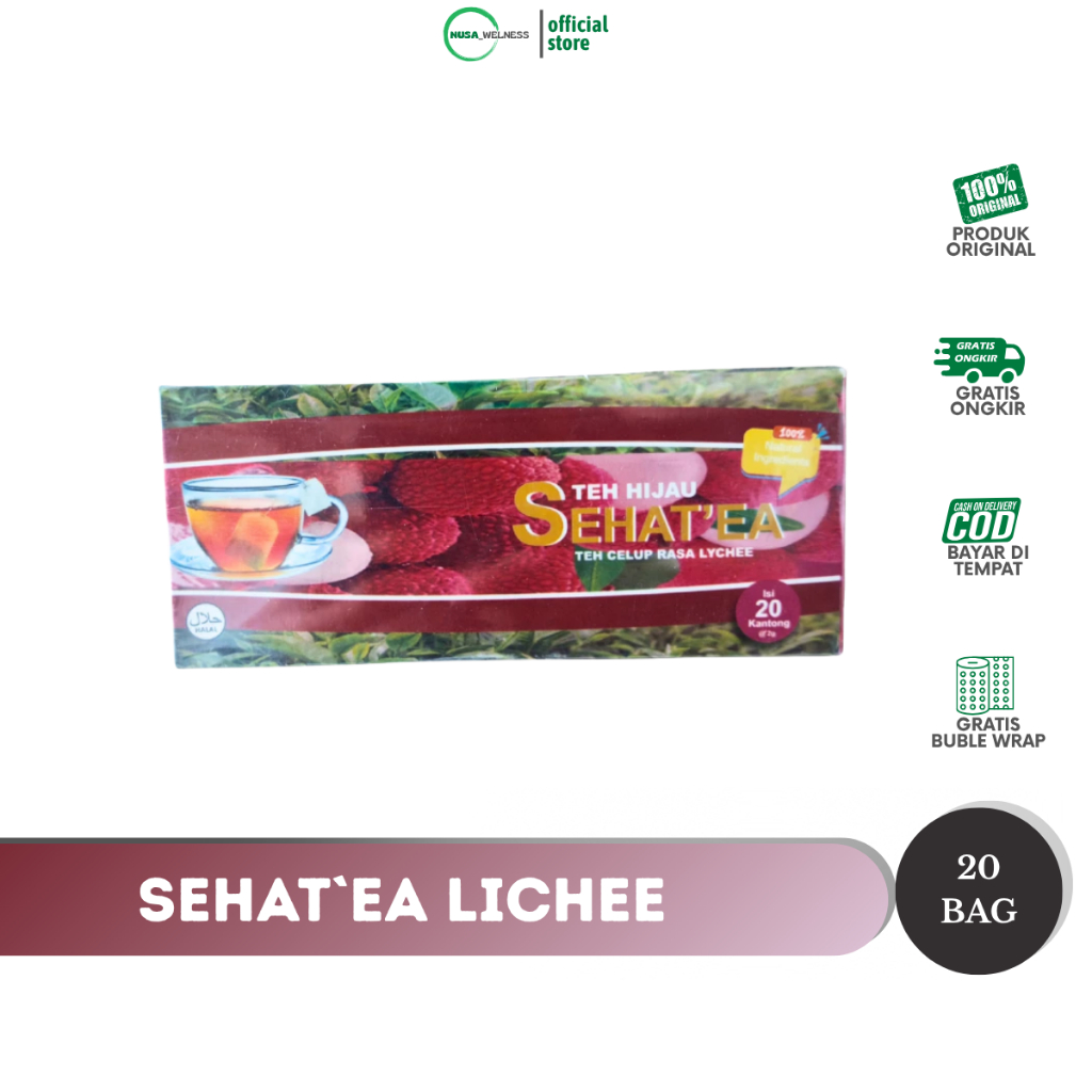 Jual TEH HIJAU SEHAT'EA RASA LYCHEE – teh hijau celup rasa leci ...