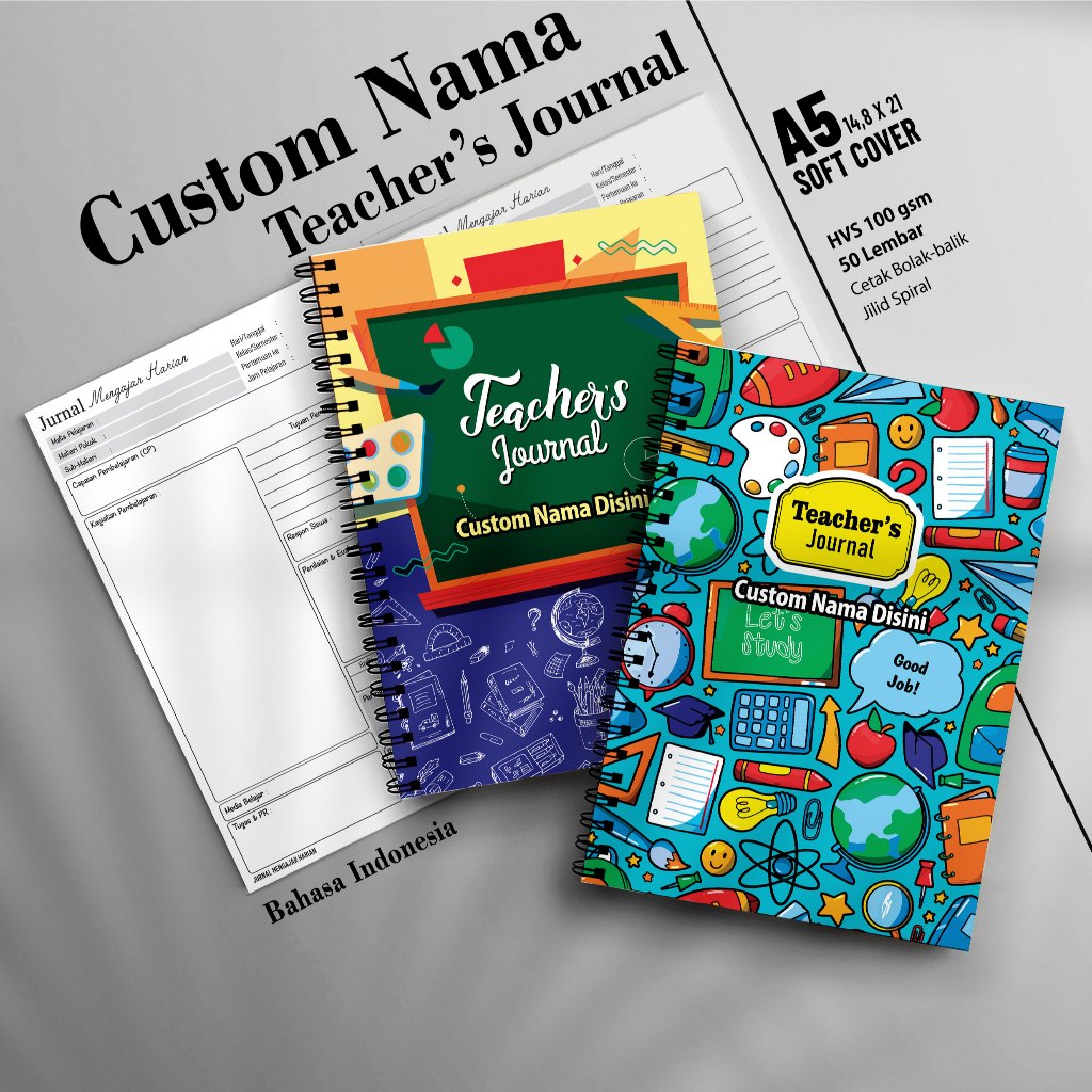 Jual TEACHER'S JOURNAL A5 | CUSTOM NAMA Jurnal Mengajar Harian Guru ...