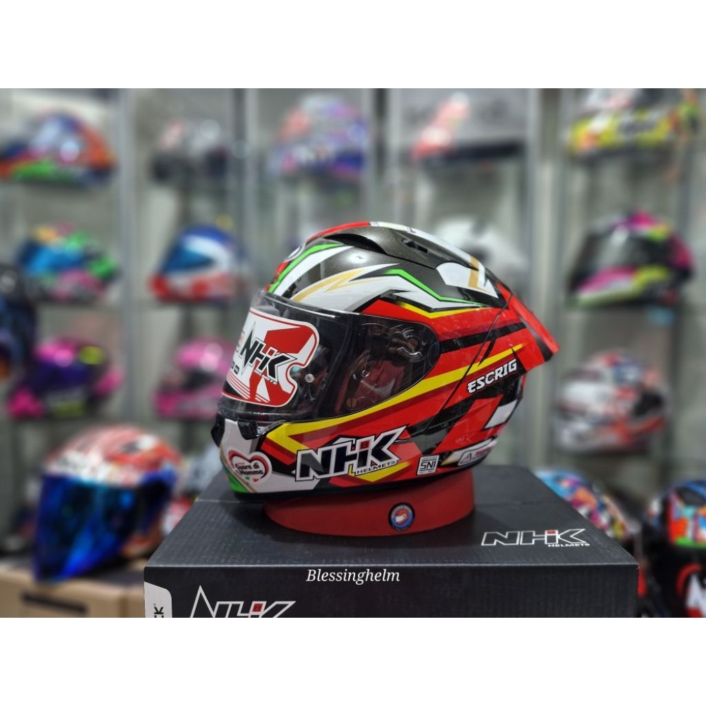 Jual NHK GPR TECK STREET MOTIF ESCRIG VISOR FLAT HELM FULL FACE ...