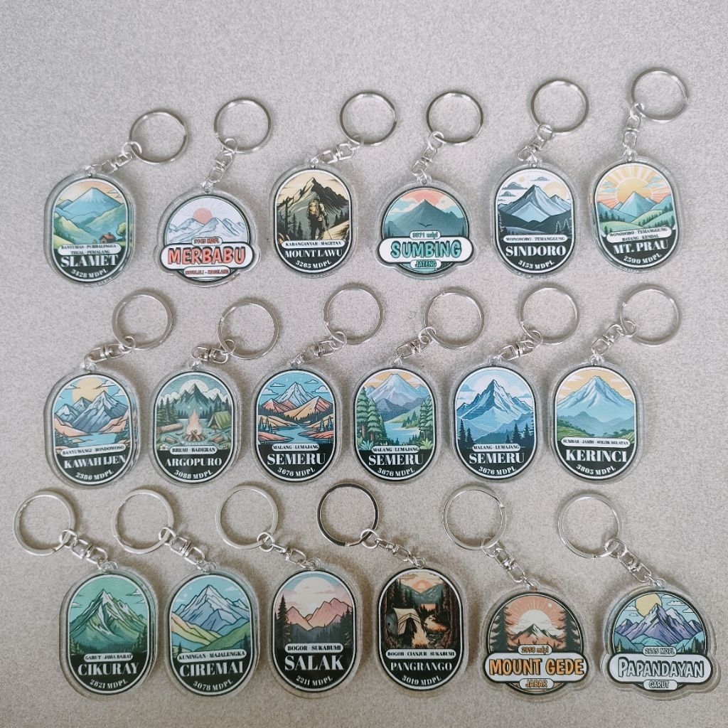 Jual Gantungan kunci acrylic gunung indonesia - Ganci mountain outdoor ...