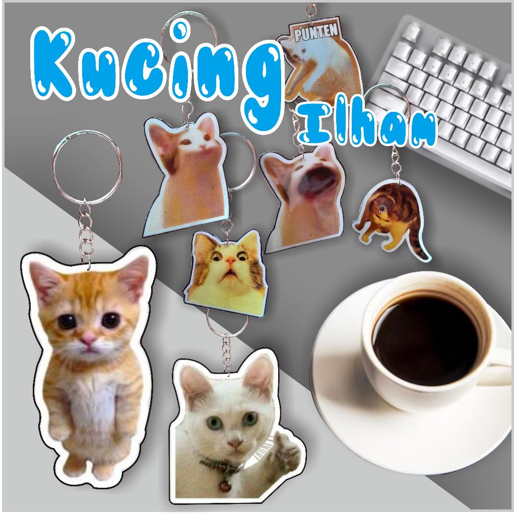 Jual Ganci Meme Kucing Resin Ganci Custom Aesthetic Awoo Haheng Free ...