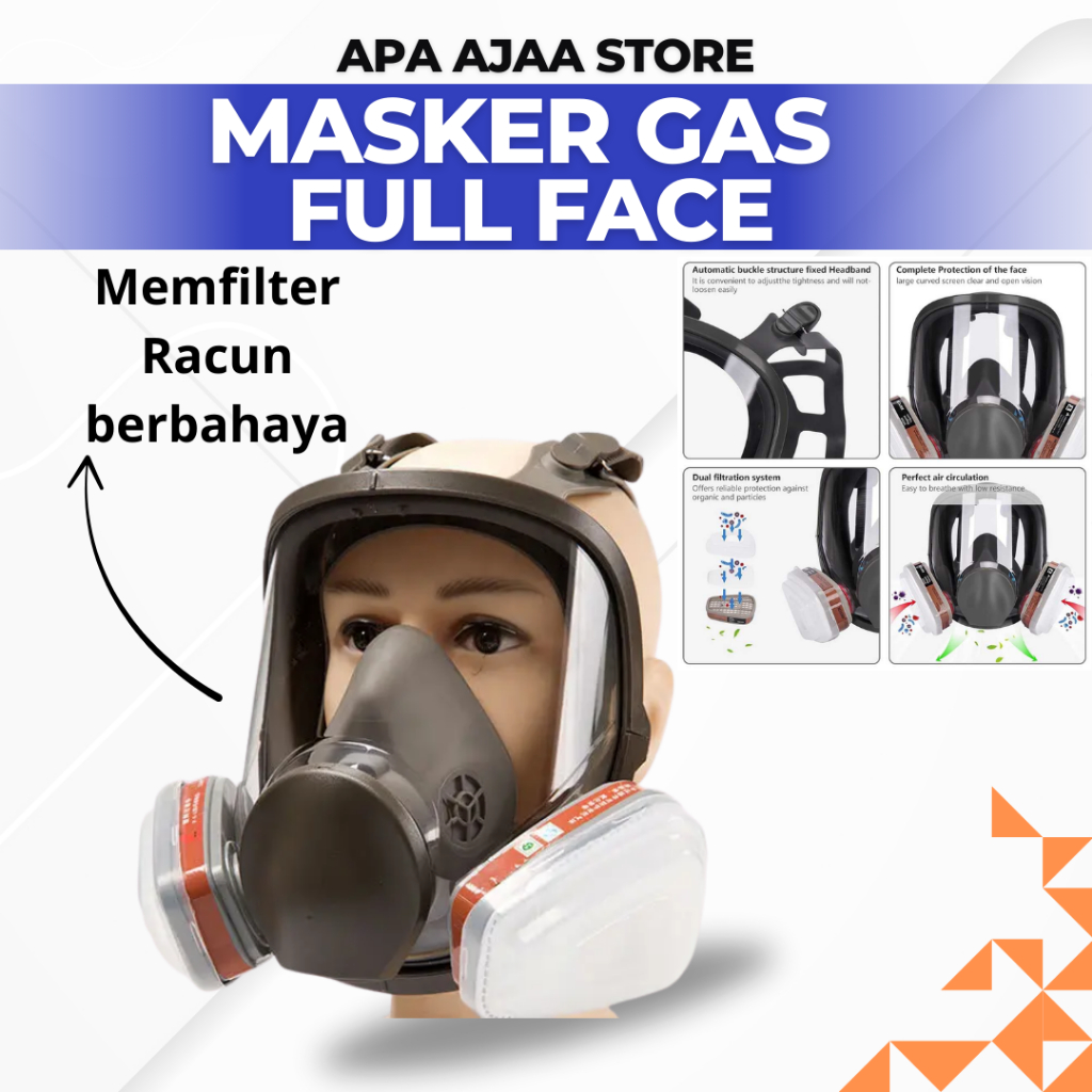 Jual Hot Promo ! Masker Gas Respirator Full Face with Activated Carbon ...