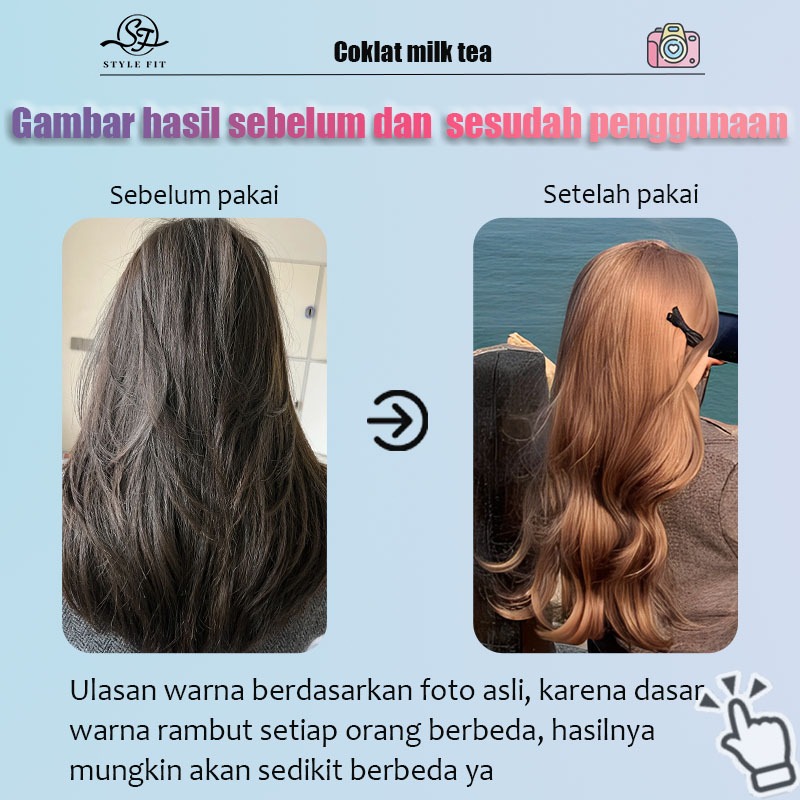 Jual [Warna natural] STYLE FIT Coklat milk tea cat rambut 200ml naturan ...