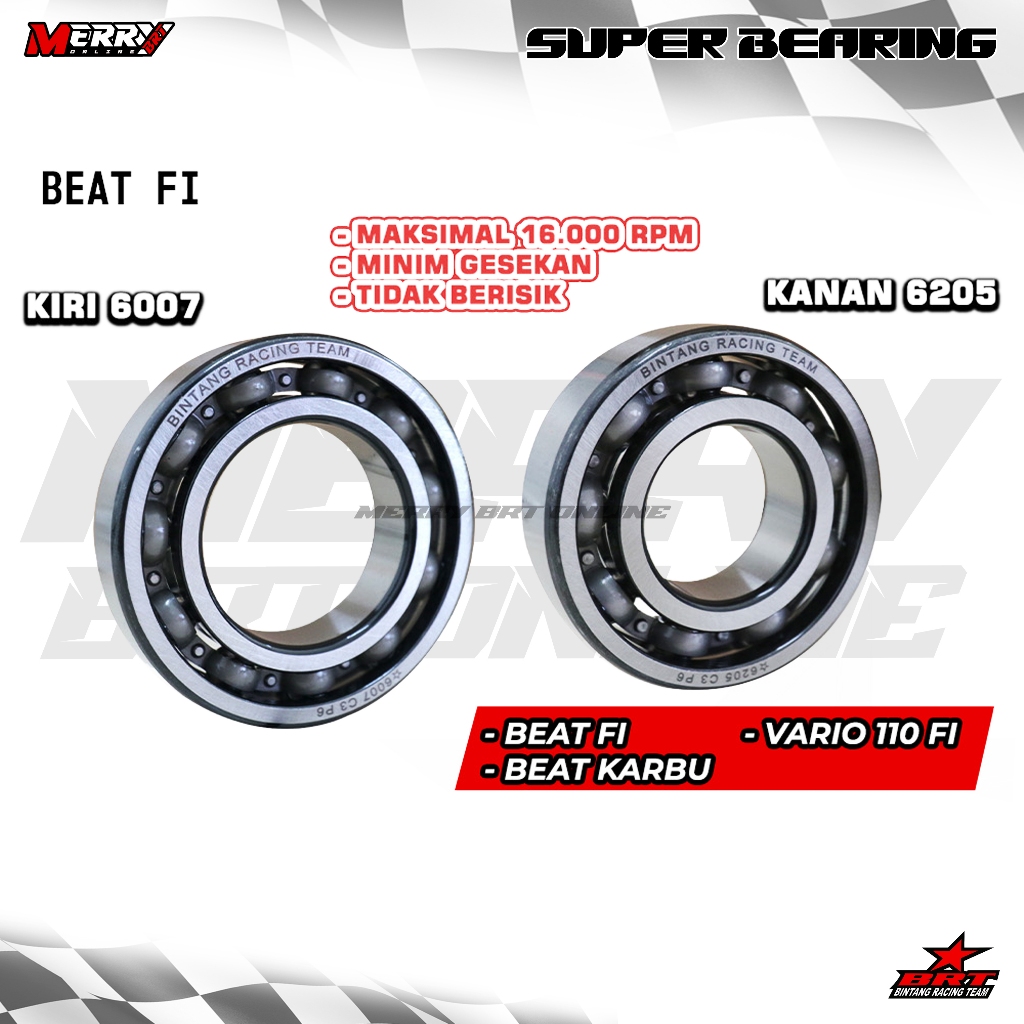 Jual Promo 1505 Super Bearing BRT Klaher Kruk as 6007 6205 BEAT FI ...