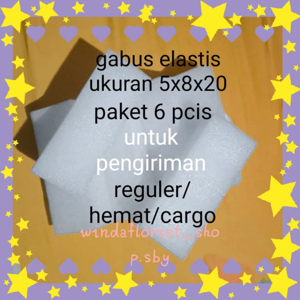 Jual Gabus ELASTIS ( 6 PICS )( -+ 8 X 5 X 20 CM ) Busa bucket bunga ...