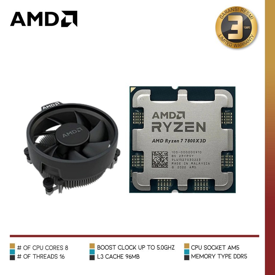 Cpu Ryzen O AMD Ryzen 7800X3D Gaming Processor Ryzen 7000 Series