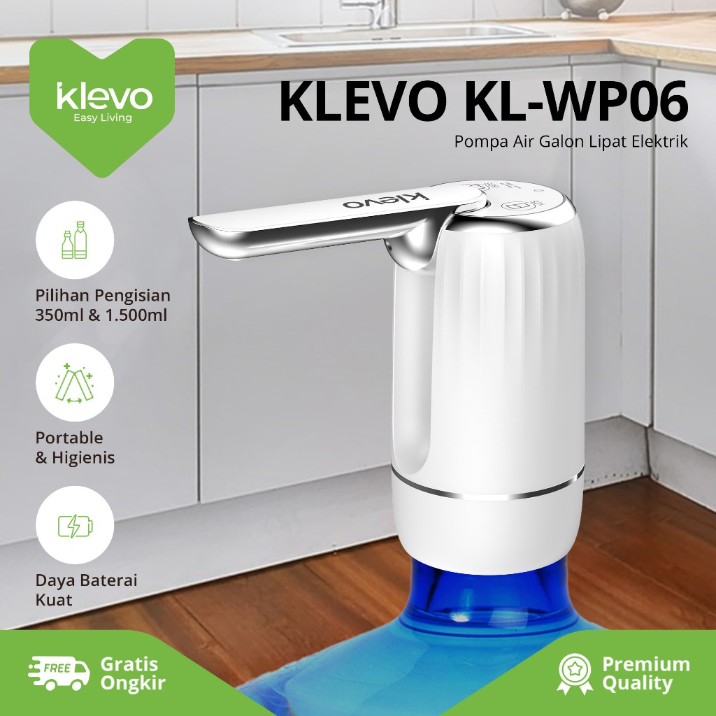 Jual KLEVO KL-WP06 POMPA AIR GALON LIPAT ELEKTRIK 2 TOMBOL Rechargeable ...