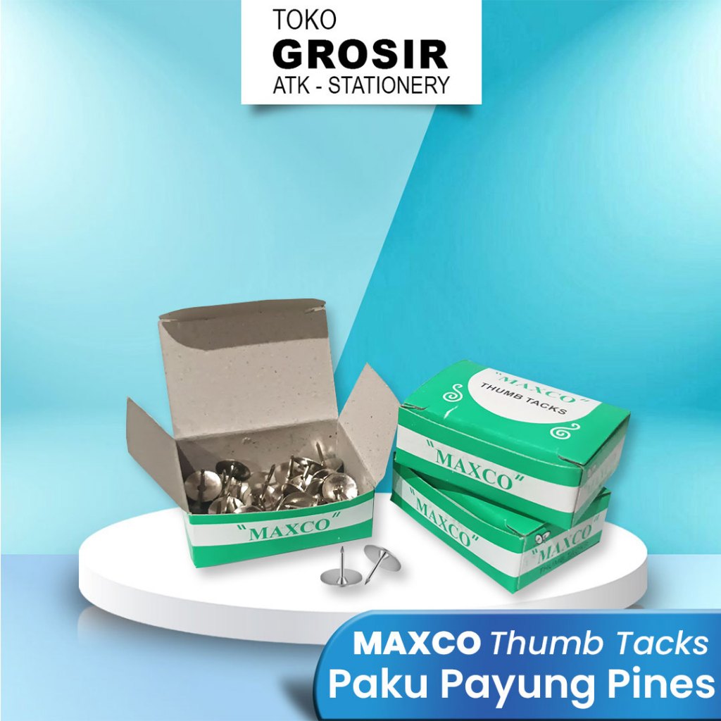 Jual MAXCO Paku Payung 1 BOX ± 35 PCS / Maxco Thumb Tacks / Paku Pines ...