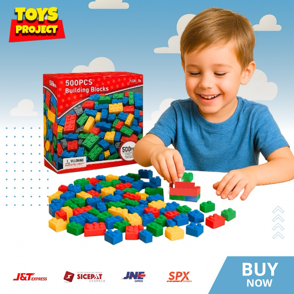 Jual Mainan Anak Balok Susun 500pcs – Building Blocks Edukasi ...