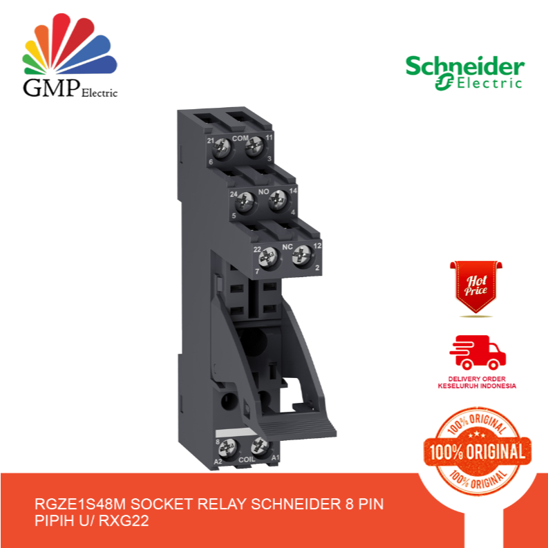 Jual RGZE1S48M Socket Relay Schneider 8 Pin Pipih u/ RXG22 | Shopee ...