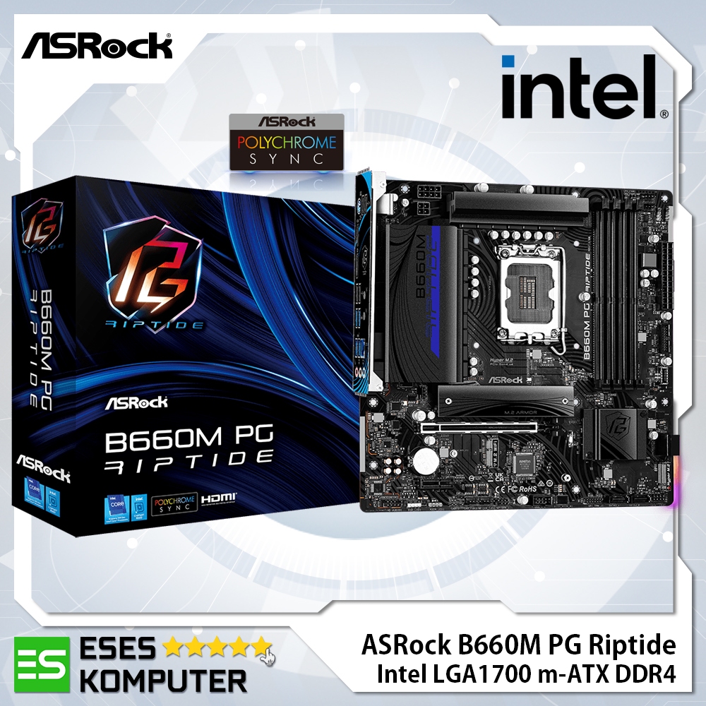 Jual Motherboard ASRock B660M PG Riptide DDR4 m-ATX Intel LGA1700 ...