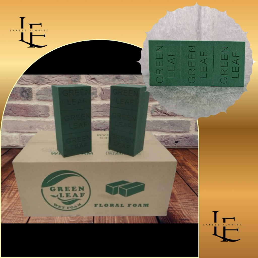 Jual Busa Bunga Basah Wet Flower Floral Foam Block Green Leaf untuk ...