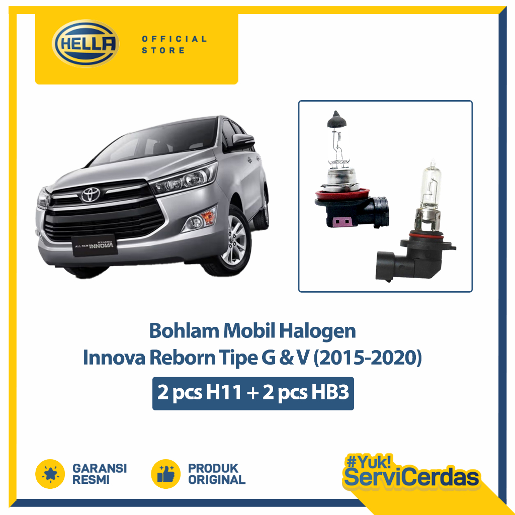 Jual Lampu Mobil Innova Reborn Tipe G dan V 2015 - 2020 H11 (2pcs) HB3 ...
